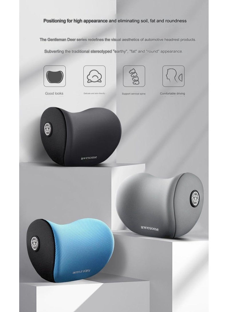 Awesome Car Seat Headrest Neck Pillow Travel Pillow Gray - Image 2