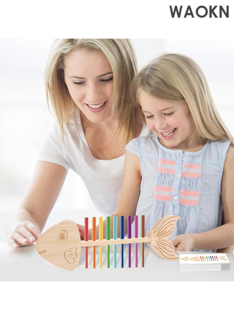 دبليو أيه أو كي أن أداة تعليمية من مونتيسوري على شكل عظمة سمكة، تدريب المهارات الحركية الدقيقة للأطفال الصغار، مطابقة الألوان، فرز الألوان ومطابقة الحواس، ألعاب الأطفال من سن 3 سنوات فما فوق، ألعاب مونتيسوري لمرحلة رياض الأطفال، ألعاب التعليم المبكر - اللون: مطابقة ألوان عظمة السمكة - Image 5