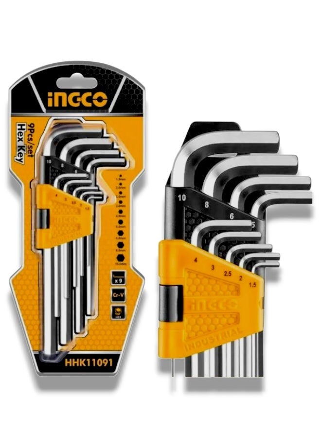 إنجكو طقم مفاتيح ألان سداسية 9 قطع من إنكو– أصلي 100% - Image 1