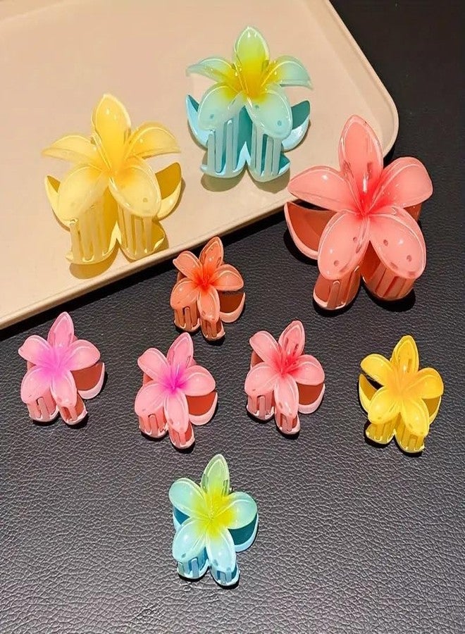 مشابك شعر RHOSYN HAIR ACCESSORIES للنساء والفتيات، مشابك بلوميريا، مناسبة لجميع أنواع الشعر، مشابك كبيرة، إكسسوارات شعر استوائية شاطئية، مجموعة من 3 مشابك كبيرة و6 مشابك صغيرة D - Image 5