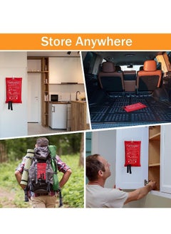 Generic Fire Blankets Emergency for Home, Prepared Emergency Fire Retardant Blanket for, Fireproof Blanket for Kitchen, Camping, Grill, Car, Office, Warehouse, School, Picnic, Fireplace(2PCS)  - Image 5