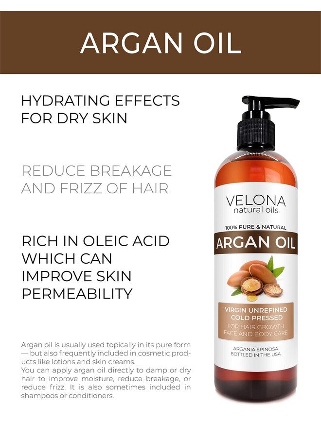 velona زيت الأركان 16 أونصة زيت المغرب لتحفيز نمو الشعر والعناية بالبشرة والجسم والوجه وحماية الأظافر غير مكرر مضغوط على البارد مجموعة كيت… - Image 2