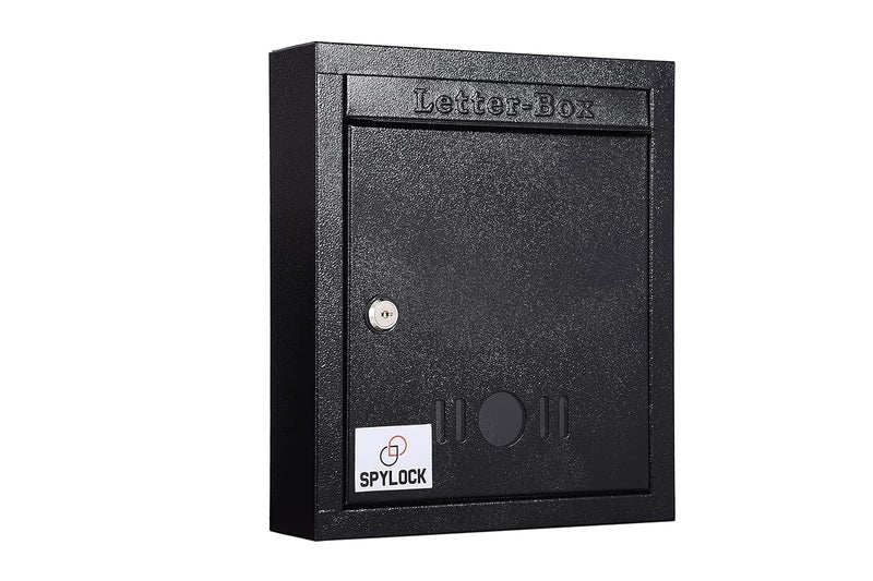 SPYLOCK Metal Mail BoxLetter Box Black - Image 1