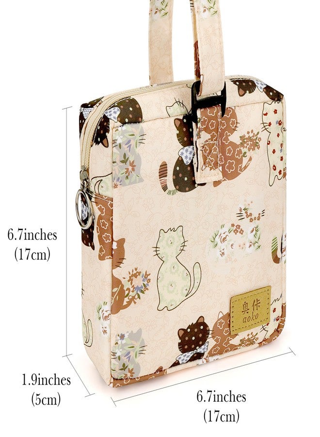 لينكيديا حقيبة وجبات خفيفة صغيرة معزولة من Linkidea، حقيبة غداء حرارية قابلة لإعادة الاستخدام، حافظة تبريد خفيفة الوزن للفواكه والنزهات والرحلات والاستخدام الخارجي (بيج) - Image 2