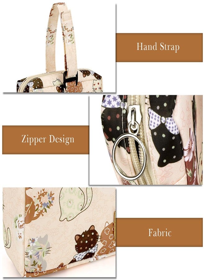 لينكيديا حقيبة وجبات خفيفة صغيرة معزولة من Linkidea، حقيبة غداء حرارية قابلة لإعادة الاستخدام، حافظة تبريد خفيفة الوزن للفواكه والنزهات والرحلات والاستخدام الخارجي (بيج) - Image 3