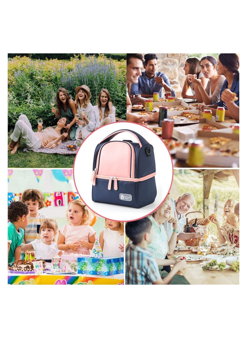 Y&D - Lunch Bag , Insulated with Adjustable Shoulder Strap(Pink) - Image 1