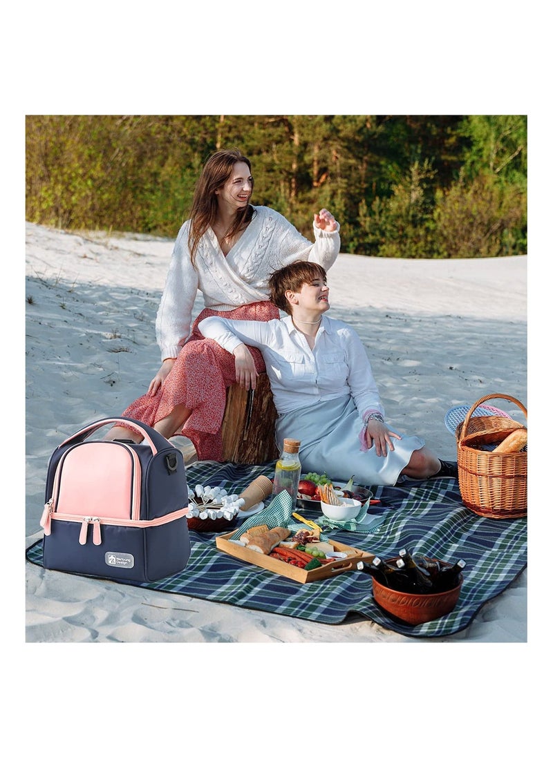 Y&D - Lunch Bag , Insulated with Adjustable Shoulder Strap(Pink) - Image 1
