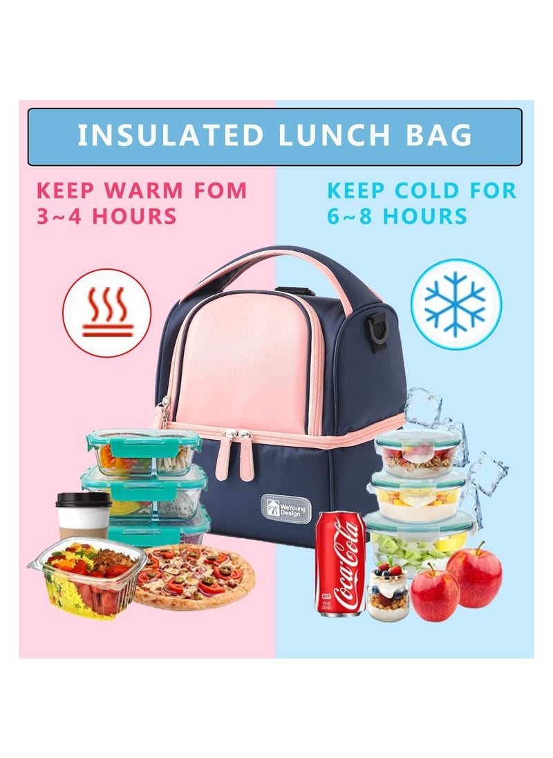 Y&D - Lunch Bag , Insulated with Adjustable Shoulder Strap(Pink) - Image 1