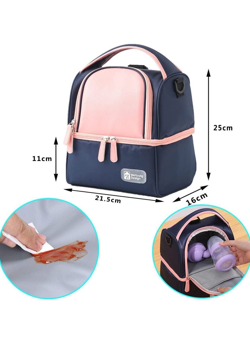 Y&D - Lunch Bag , Insulated with Adjustable Shoulder Strap(Pink) - Image 1