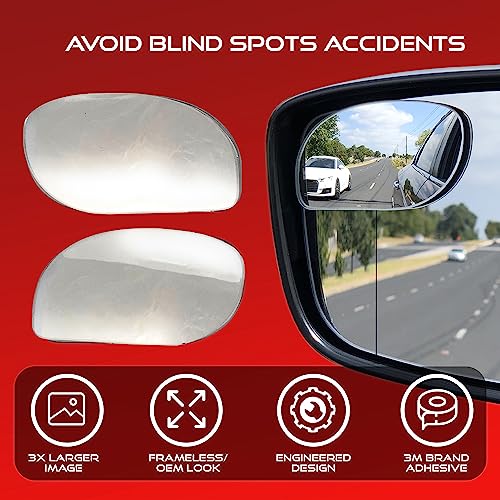 Utopicar Blind Spot Convex Car Mirror - Rearview Accessories for Car Interior - Automotive Blindspot Mirrors for Larger Image and Improved Traffic Safety (2-Pack) - Image 2