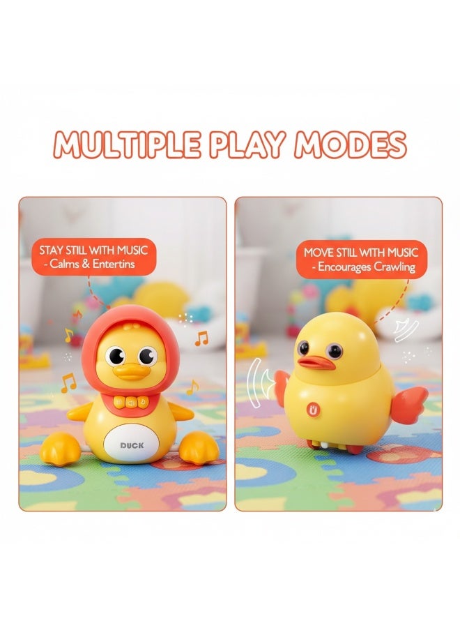 مجموعة ألعاب زحف البطة الموسيقية المكونة من 3 قطع، مع موسيقى وأضواء تعليمية وألعاب زحف ذكية - Image 5