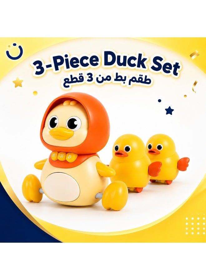 أنا MIANQI طقم ألعاب البط الزاحف 3 قطع مع موسيقى وأضواء للعب التعليمي للأطفال - Image 2