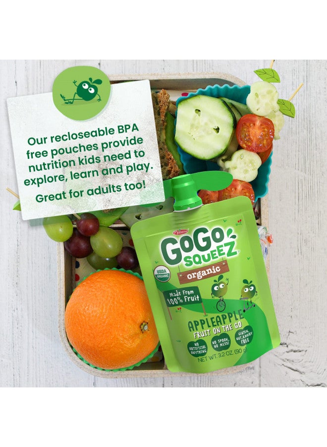 GoGo squeeZ Fruit on the Go Organic, Apple Apple, 3.2 oz (Pack of 12), Unsweetened Organic Fruit Snacks for Kids, Gluten Free, Nut Free and Dairy Free, Recloseable Cap, BPA Free Pouches - Image 3