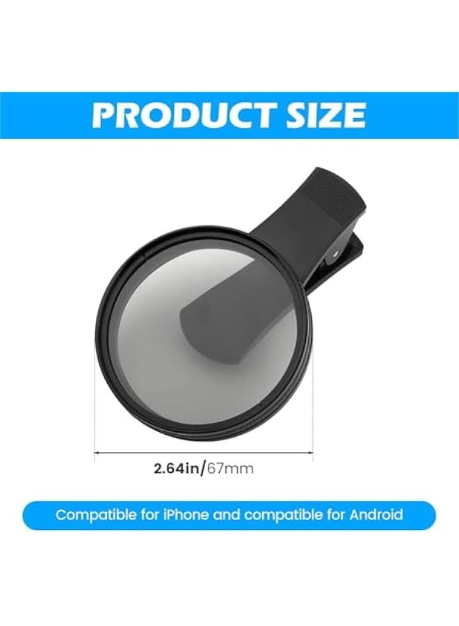 Universal 67mm Clip-On CPL Phone Camera Lens Filter SetCompatible with iPhone, Samsung, and Android Smartphones  - Image 5
