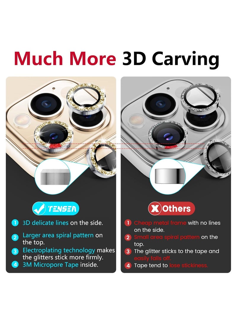 ELTRAZONE iPhone 13 Pro - iPhone 13 Pro Max Camera Lens Protector, 9H Tempered Glass Camera Cover Screen Protector Metal Individual Ring for iPhone 13Pro 6.1 inch iPhone 13 ProMax 6.7 inch 202 - Image 2