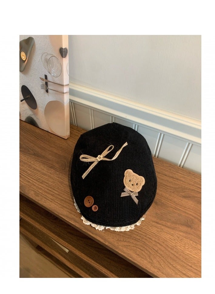 Female Cute Bear Bow Forward Hat  - Image 1