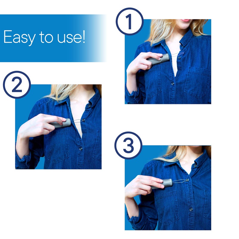 RMS Button Hook with Zipper Pull - Button Assist Device with Comfort & Wide Grip, Shirt & Coat Buttoning Aid Ideal for Limited Dexterity Caused by Arthritis (Grey) - Image 3