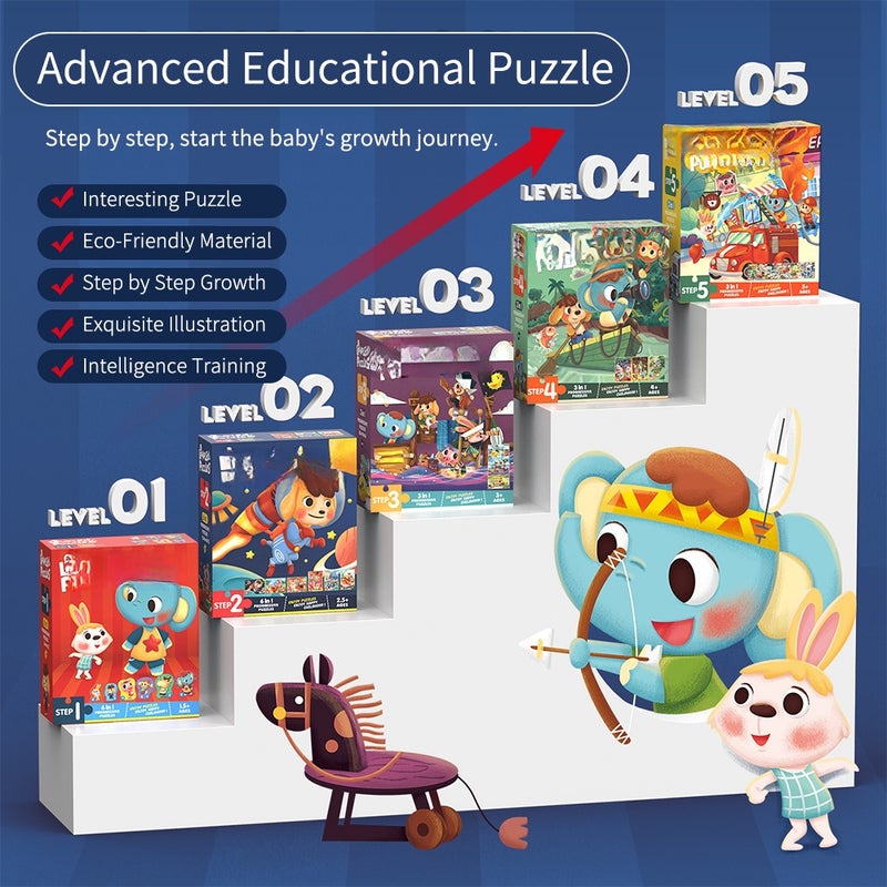 Children's Advanced Educational Puzzle STEM Early Education Logic Thinking Picture Puzzle for Toddlers Boys Girls, Level 4 - Image 5