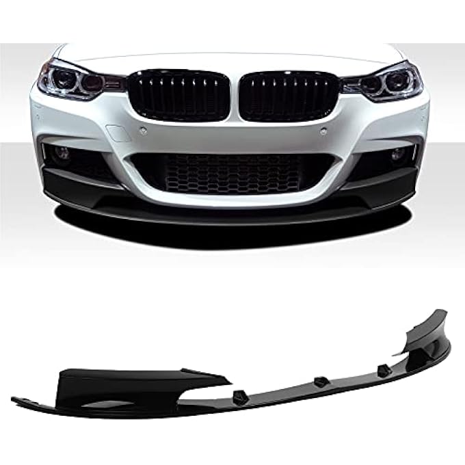 Torvex Bumper Splitter, 2Pcs Front Lip Deflector Kit Compatible with BMW 3 Series F30 F35 2012-2018, Front Bumper Lip Spoiler and Air Dam Lower Bumper Extension (Bright Black) - Image 5