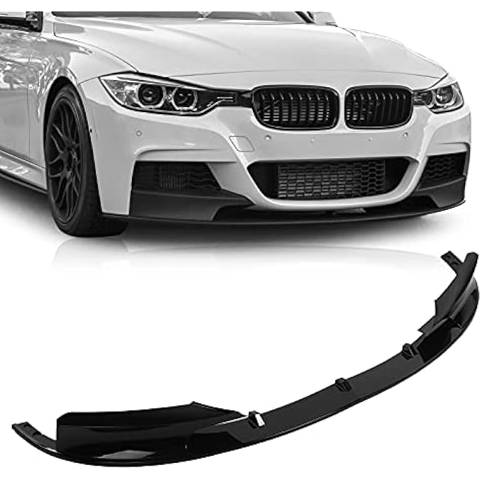 Torvex Bumper Splitter, 2Pcs Front Lip Deflector Kit Compatible with BMW 3 Series F30 F35 2012-2018, Front Bumper Lip Spoiler and Air Dam Lower Bumper Extension (Bright Black) - Image 4