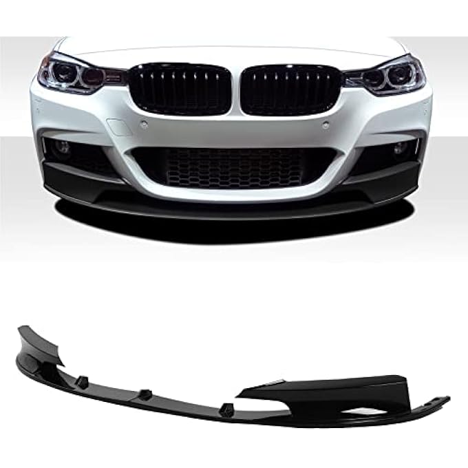 Torvex Bumper Splitter, 2Pcs Front Lip Deflector Kit Compatible with BMW 3 Series F30 F35 2012-2018, Front Bumper Lip Spoiler and Air Dam Lower Bumper Extension (Bright Black) - Image 2