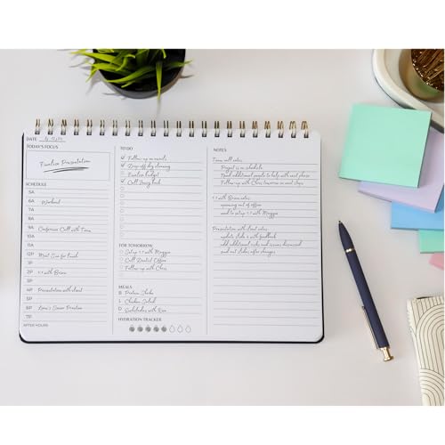 Merely Home | Meeting Notebook for Work | 8.25" x 11.75" | Project Planner | Simple Design | Multiple Layouts | Office and Business Planner (Evergreen, Meeting Planner - Landscape) - Image 3