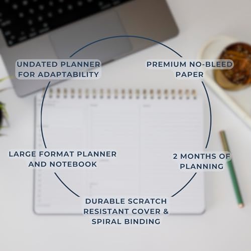 Merely Home | Meeting Notebook for Work | 8.25" x 11.75" | Project Planner | Simple Design | Multiple Layouts | Office and Business Planner (Evergreen, Meeting Planner - Landscape) - Image 5