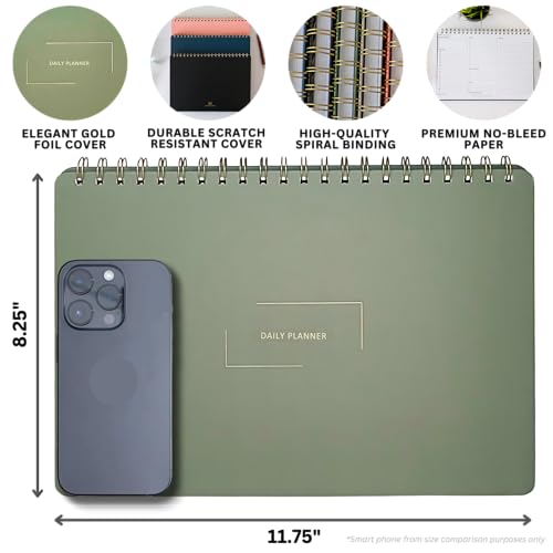 Merely Home | Meeting Notebook for Work | 8.25" x 11.75" | Project Planner | Simple Design | Multiple Layouts | Office and Business Planner (Evergreen, Meeting Planner - Landscape) - Image 2