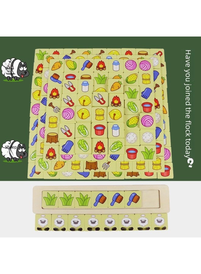 الأغنام الخشبية لديها خروف الترفيه بطاقة الاستخبارات الجمركية بناء كتلة الجدول جولة الوالدين والطفل ألعاب تعليمية تفاعلية للأطفال-اللون: خروف خروف (صندوق ملون) - Image 3