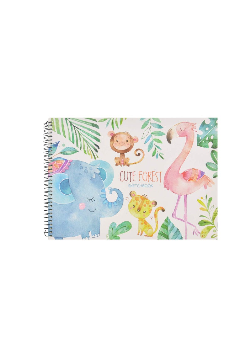 KASTWAVE Kids Sketch Book, A4 21x29CM, 100 Pages, Spiral Bound Artist Sketch Pad, Durable Acid Free Sketchbook for Painting, Sketching, Doodling -Gifts for Boys and Girls, White - Image 1