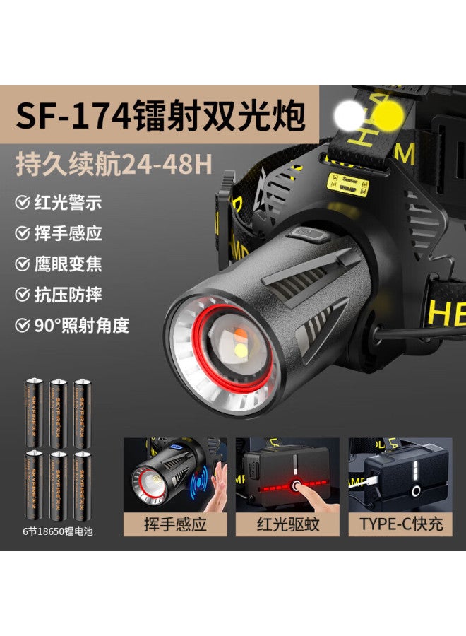 Skyfire Headlamp High Brightness Long Battery Life Fishing Night Sea Fishing Outdoor Worksite Miner Head-mounted Lighting Lamp