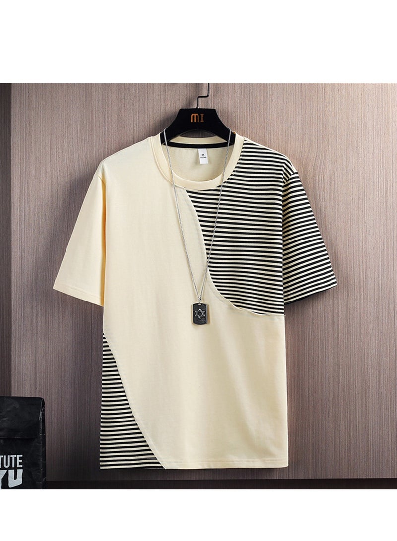 Pure cotton short-sleeved T-shirt men's summer trendy bottoming shirt loose casual T-shirt - Image 2