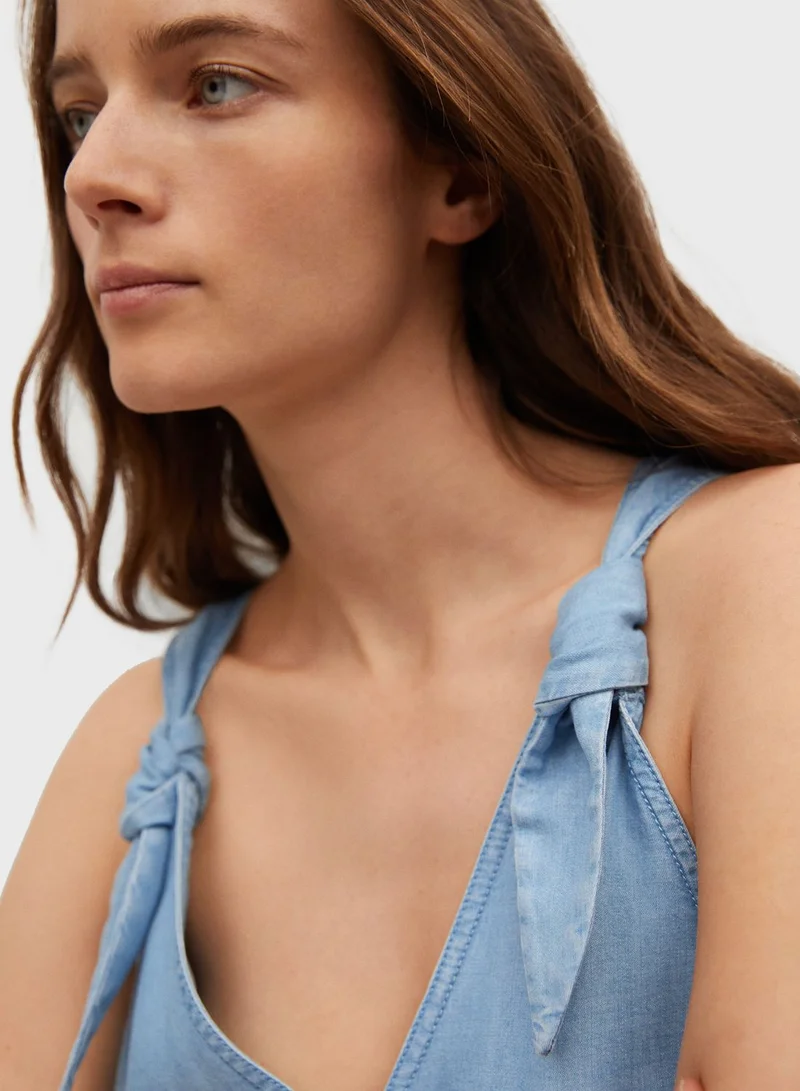 MANGO Denim Jumpsuit