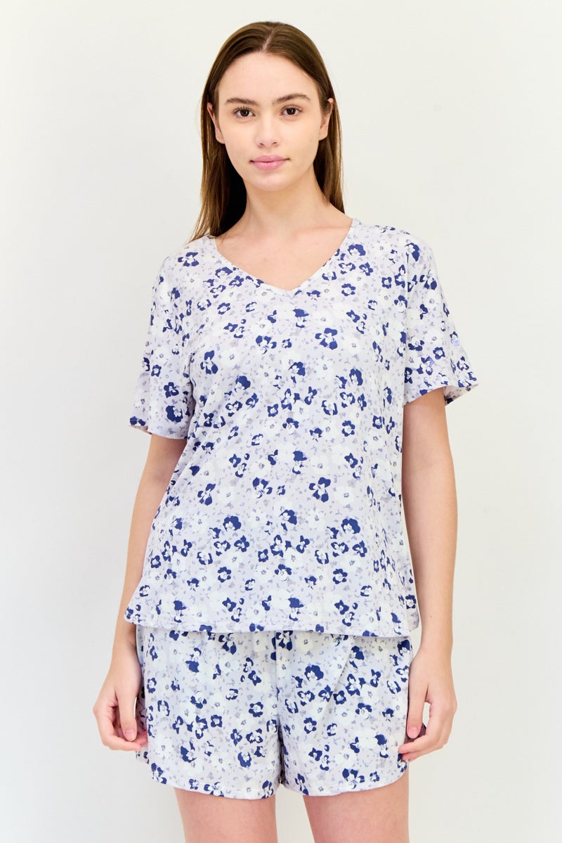 Jones New York Women 2Pcs Floral Pattern Sleepwear Set, Multicolor - Image 1