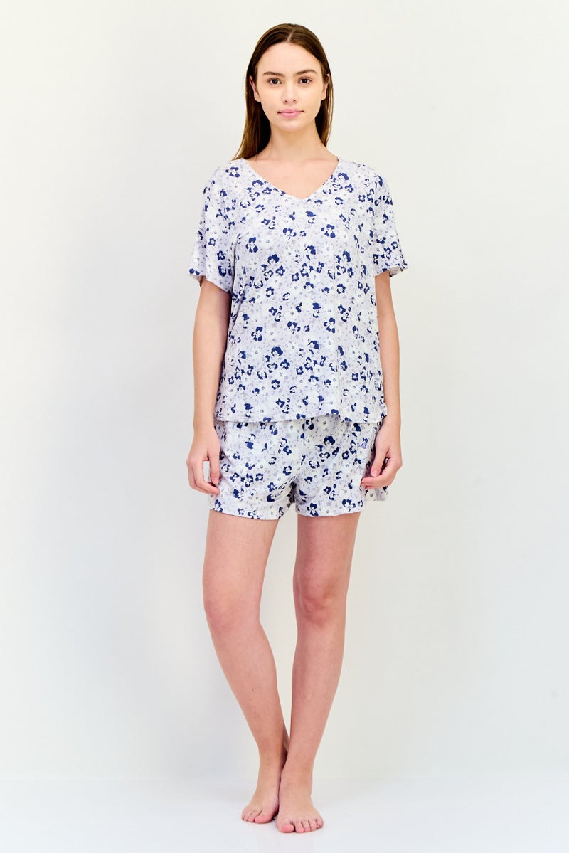 Jones New York Women 2Pcs Floral Pattern Sleepwear Set, Multicolor - Image 4