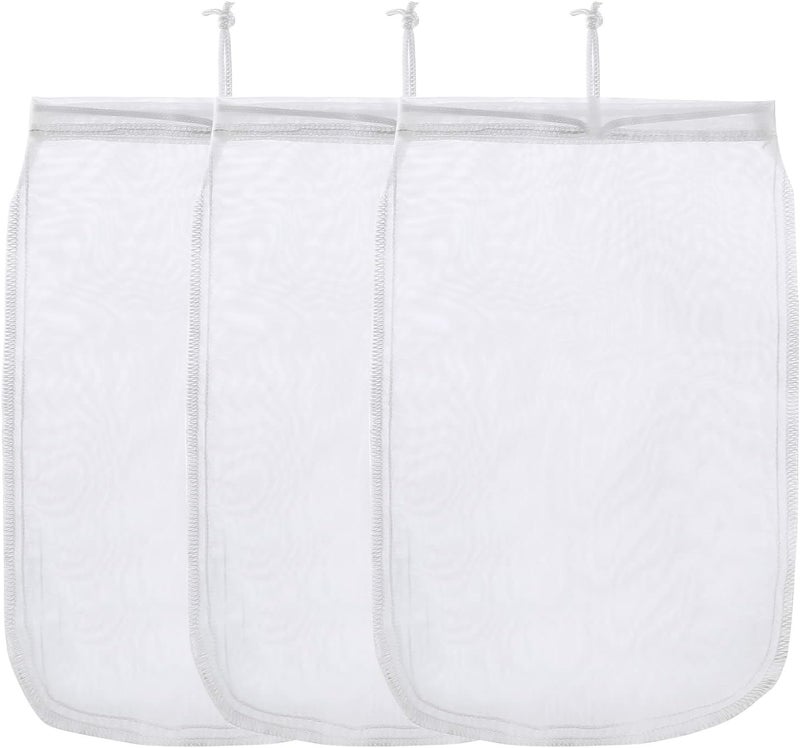 ALEGI Aquarium Filter Media Bag Extra Fine,Reusable 180 Micron Drawstring Mesh Filter Bags for Activated Carbon (12"*8" (3 Pack)) - Image 1