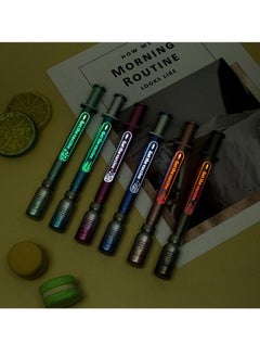 KASTWAVE 6 PCS Luminous Syringe Pens - Colorful Gel Ballpoint Pens for School, Office, and Party Supplies, 6 Colors  - Image 2