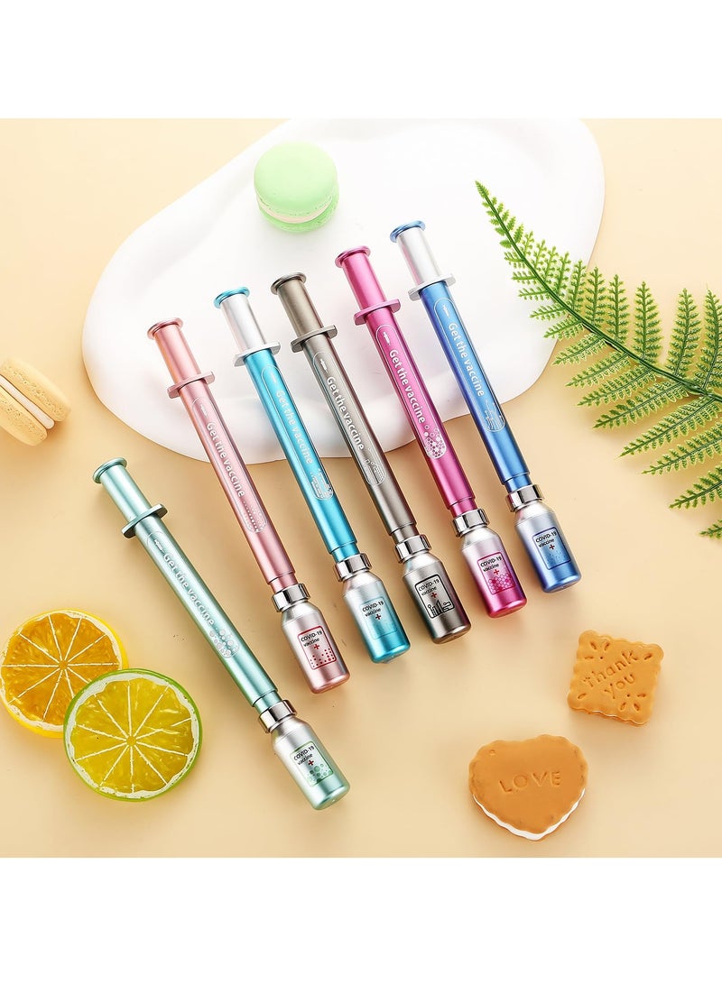 KASTWAVE 6 PCS Luminous Syringe Pens - Colorful Gel Ballpoint Pens for School, Office, and Party Supplies, 6 Colors - Image 4
