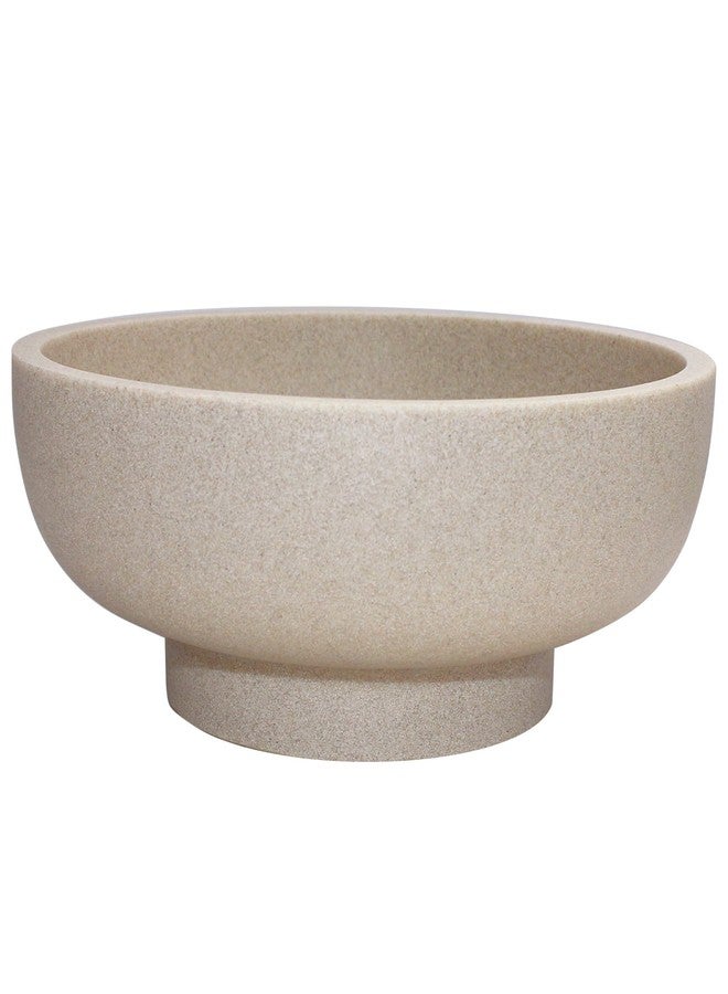 LIN CHUAN Large Decorative Bowl, Fruit Bowl for Kitchen Counter, Modern Resin Bowl for Home Decor, Key Holder for Entry Table, Sand Beige - Image 1