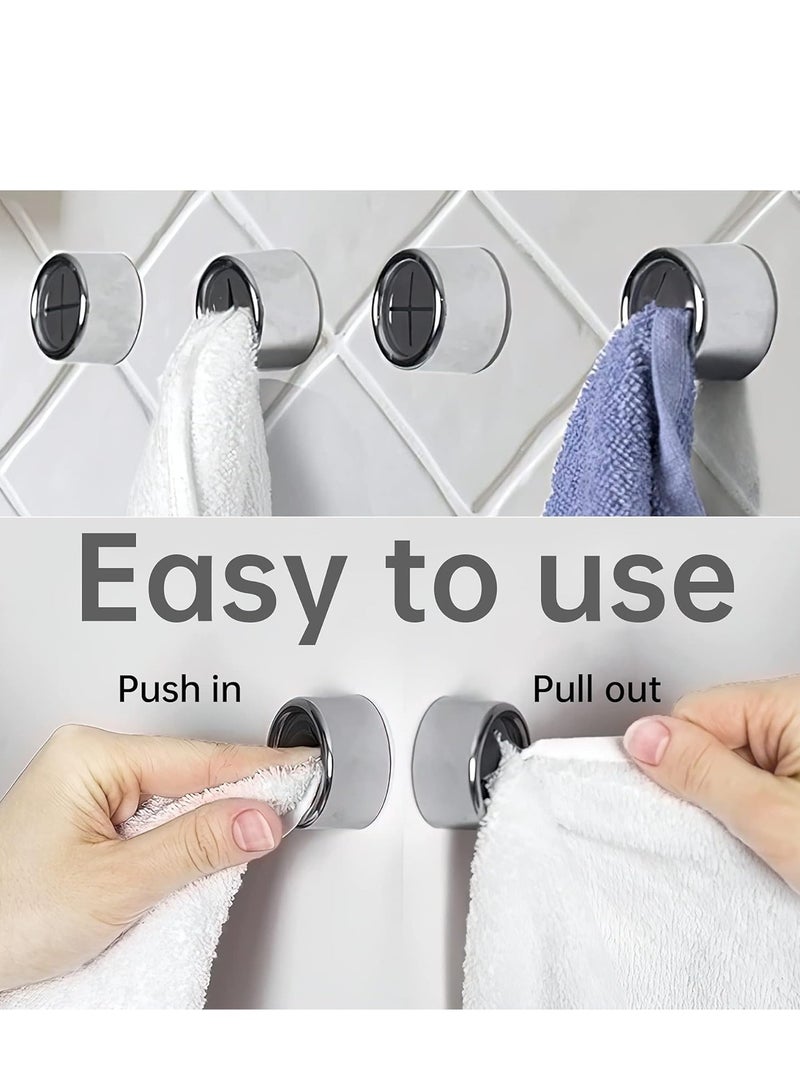 Loquat 6 Pieces Kitchen Towel Hooks Round Adhesive Dish Towel Hook Wall Mount Hand Towel Hook for Bathroom Kitchen - Image 1