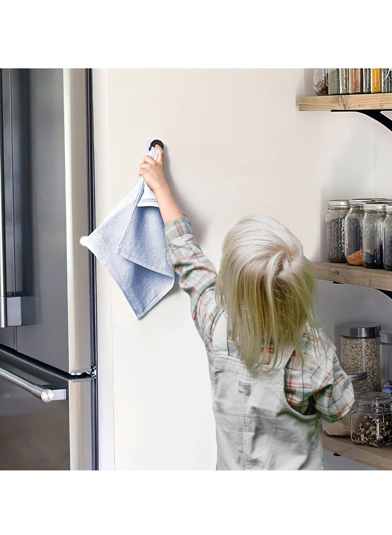 Loquat 6 Pieces Kitchen Towel Hooks Round Adhesive Dish Towel Hook Wall Mount Hand Towel Hook for Bathroom Kitchen - Image 3