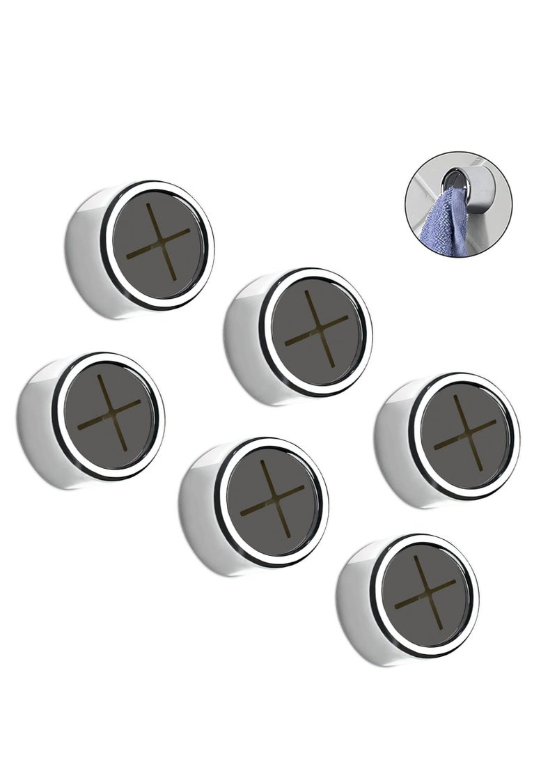 Loquat 6 Pieces Kitchen Towel Hooks Round Adhesive Dish Towel Hook Wall Mount Hand Towel Hook for Bathroom Kitchen - Image 4