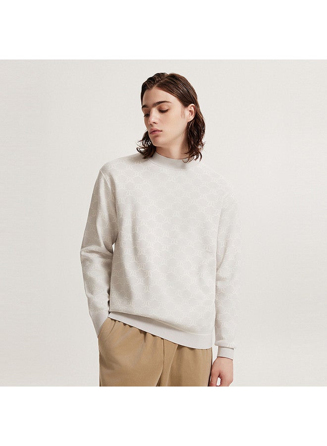 Cabbeen Same As In-store] Monogram Knit Sweater Men's Loose Pullover Fashion Streetwear Full Print Casual Top - Image 2
