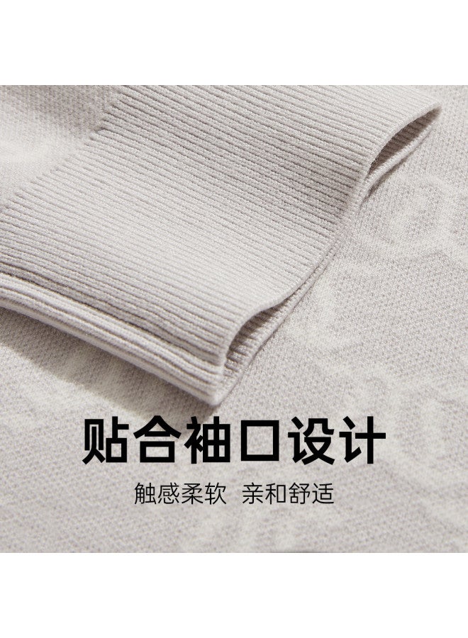 Cabbeen Same As In-store] Monogram Knit Sweater Men's Loose Pullover Fashion Streetwear Full Print Casual Top - Image 5