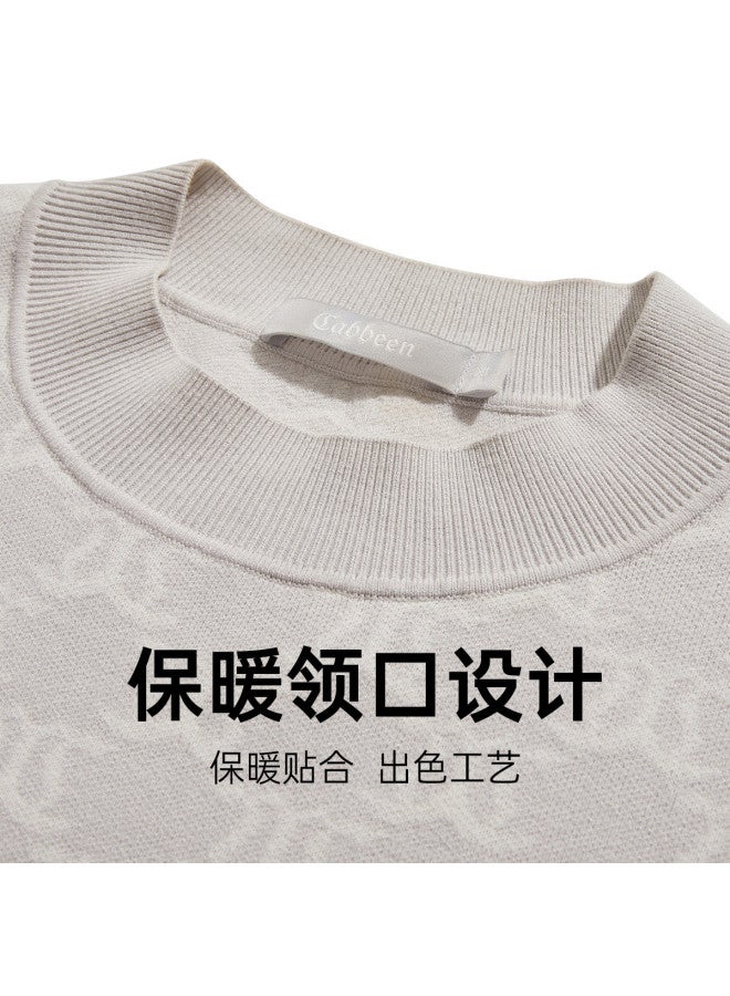 Cabbeen Same As In-store] Monogram Knit Sweater Men's Loose Pullover Fashion Streetwear Full Print Casual Top - Image 3