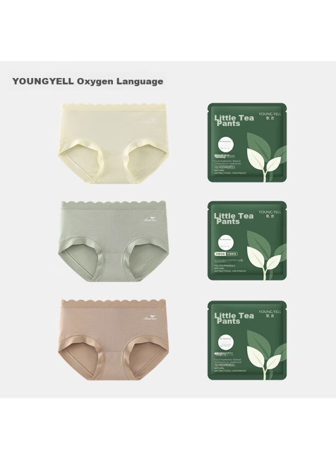 Youngyell Women's Underwear Women's Plus Size Modal 24 New 7a Antibacterial Pure Cotton Crotch Mid-waist Shorts Head 3-pack Gift Box - Image 1