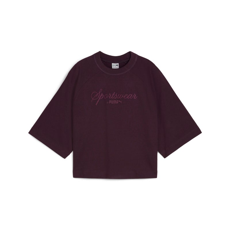 PUMA Classics Womens Purple Oversized T-shirt - Image 4