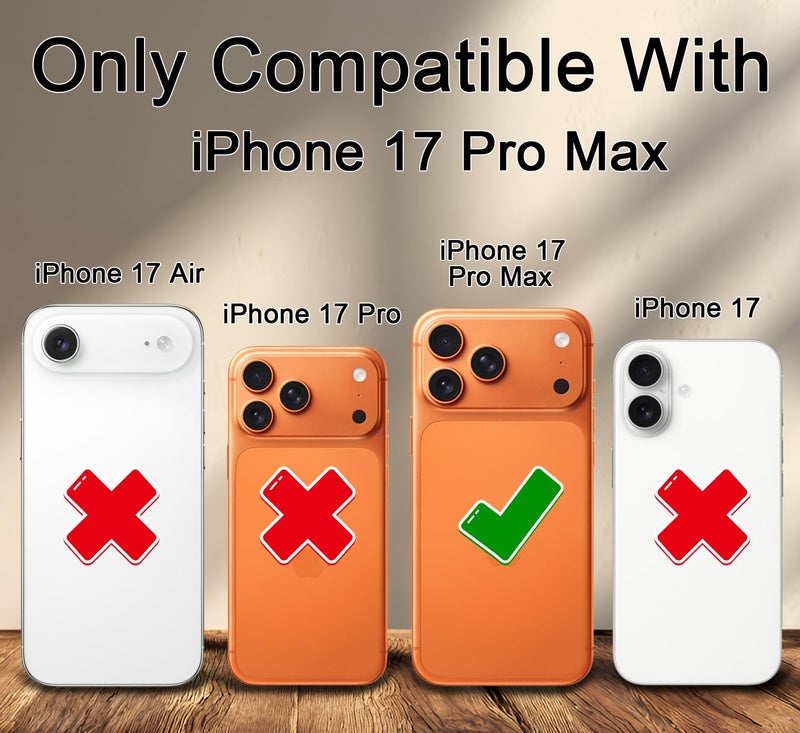 JGS for iPhone 17 Pro Max Case 6.9", Military Grade 3 in 1 Heavy Duty Shockproof/Drop Proof Case with 2 Screen Protector + 2 Camera Lens Protector(Pink Blue) - Image 3