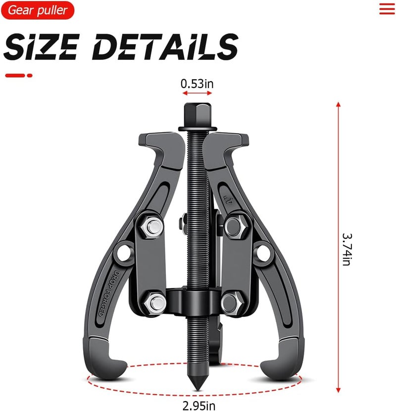 BELOMI 3 Jaw Inner Bearing Puller Tool - Image 2