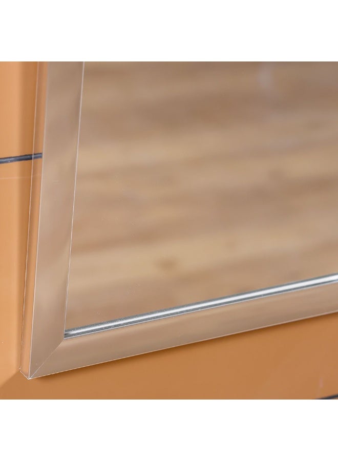 DANUBE HOME مرآة حائط فضية كلاسيكية حيوية من دانوب هوم - 34X124X1.5 سم ديكور أنيق وعصري لغرف النوم وغرف الملابس وغرف المعيشة مرآة عاكسة كبيرة وواضحة ملحقات منزلية زخرفية - Image 2